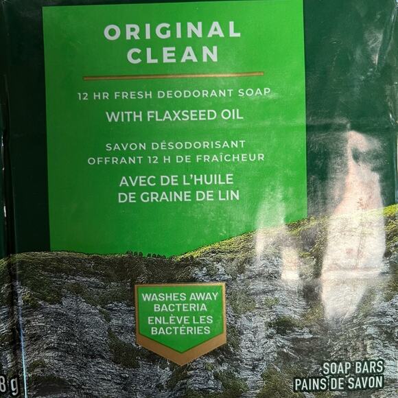 Irish Spring Deodorant Bar Soap Original Clean Flaxseed Oil 6 Pack 1.3 Lb. - Picture 3 of 8